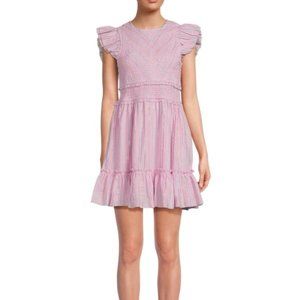 SAYLOR Zinnia Metallic Smocked Mini Dress